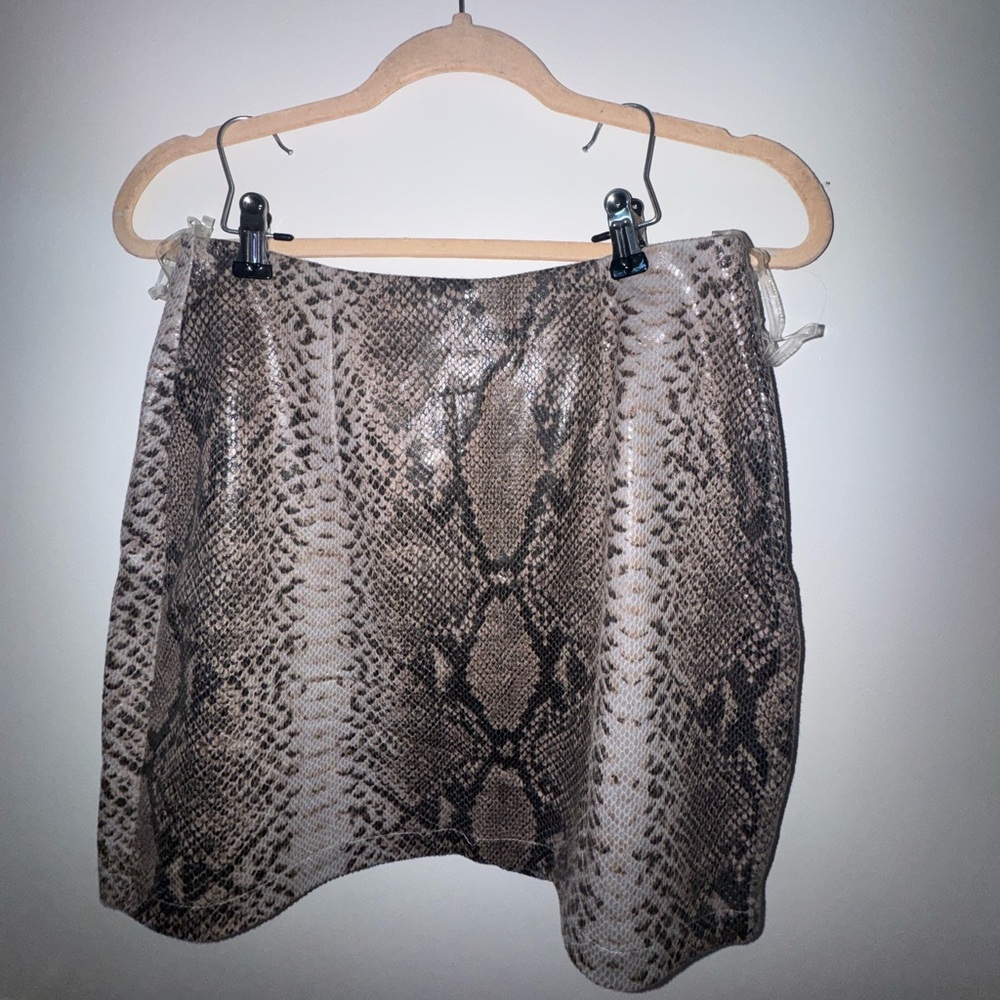 Entro Snake Print Mini Skirt